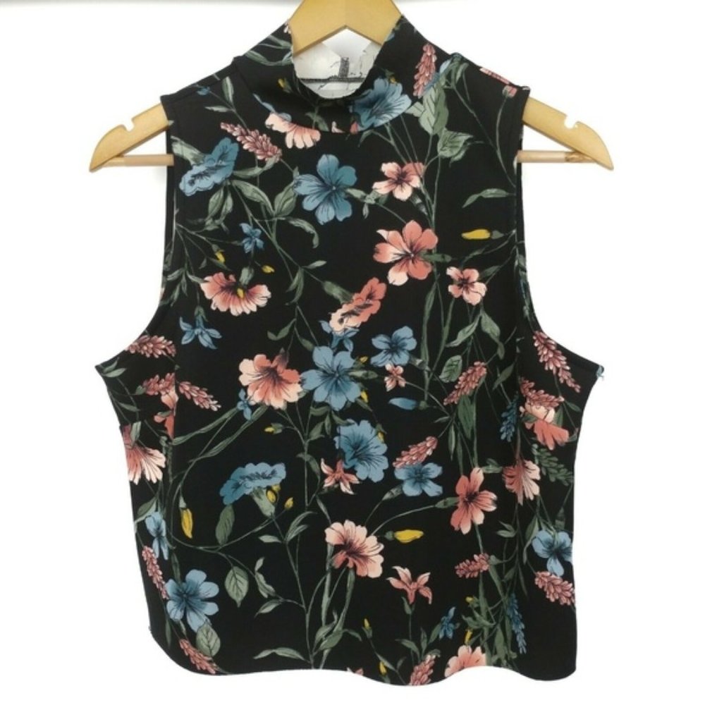 Belle + Sky Mockneck Scuba Tank Top Sz L Woodland